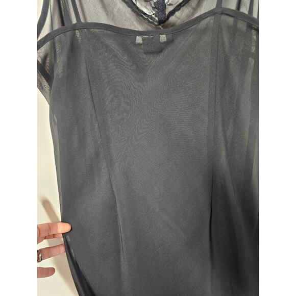 Vtg 2pc Midi Dress 10 Romantic Fairy Grunge Whimsygoth Cowl Neck Burnout Flaw - Picture 9 of 16